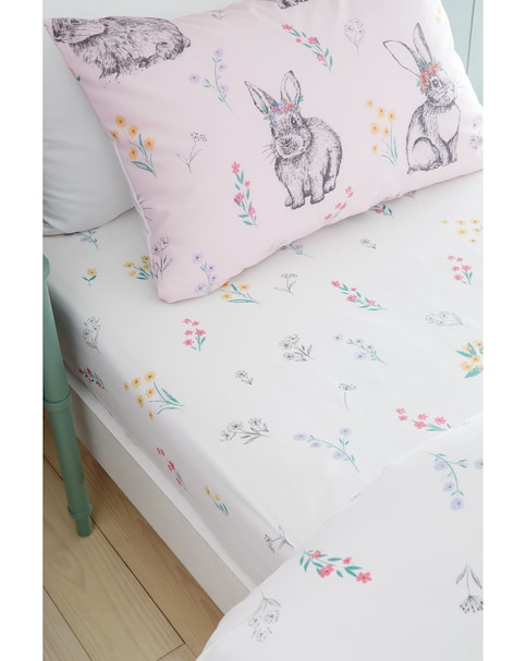 Catherine Lansfield Bunny Tails Ditsy Flowers Fitted Sheet